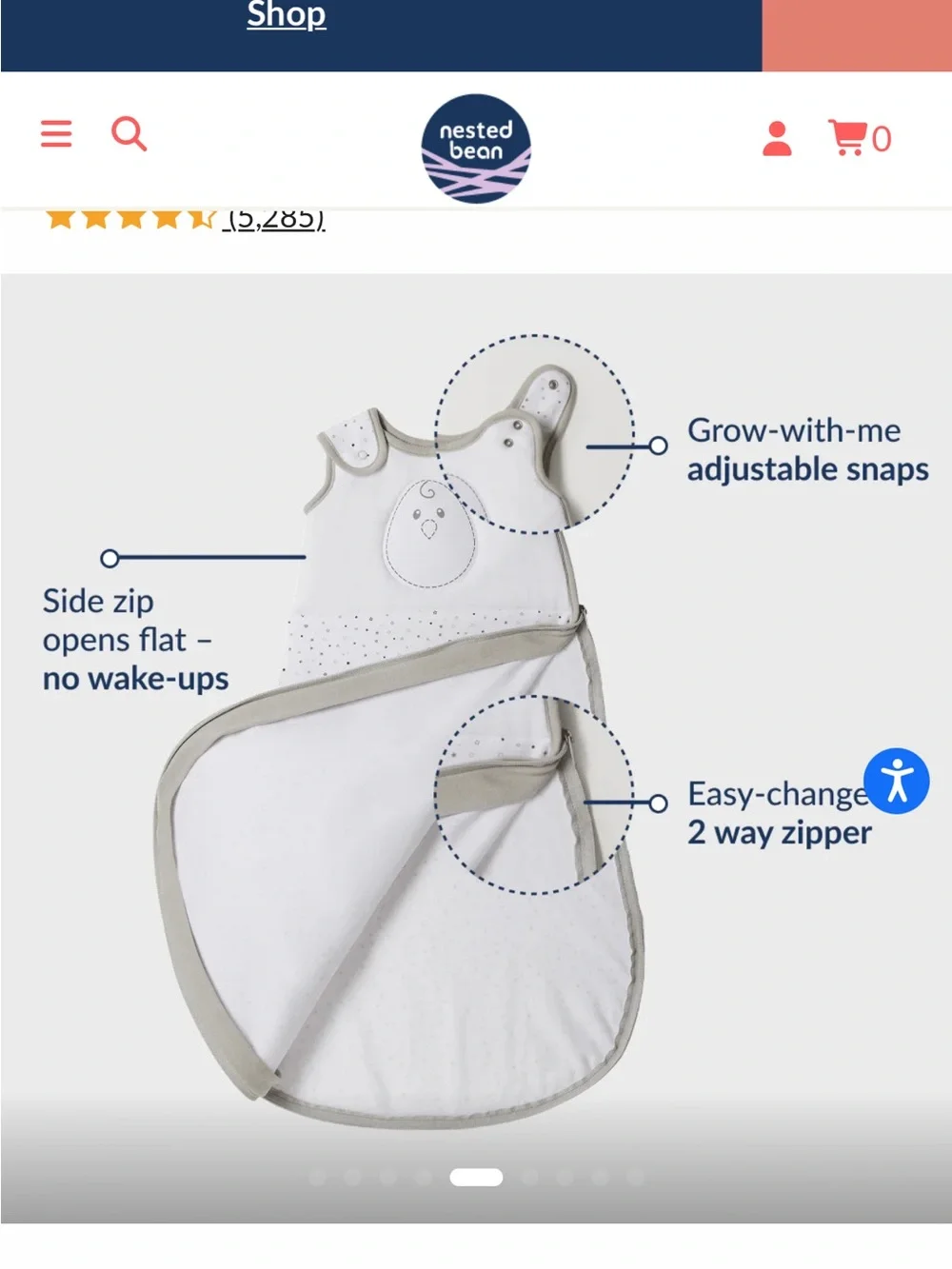 Nested Bean Zen Sack Classic Size Medium 6-15 months
